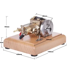 M16B 1.6cc Mini 4 Stroke Gasoline Engine Model Horizontal Air-cooled Single-cylinder Internal Combustion Engine with Wooden Base