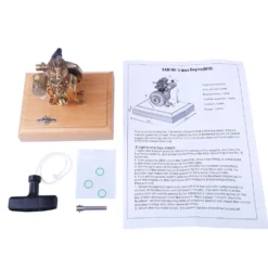 M19 1.6cc Mini SAM Hit and Miss 4 Stroke Vertical Gas Engine Internal Combustion Engine Model with Flying Ball Speed Limiter