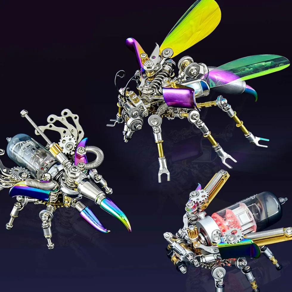 Mechanical Beetle 3D Metal DIY Insect Metal Assembly Model Colorful Parts Toy 200PCS