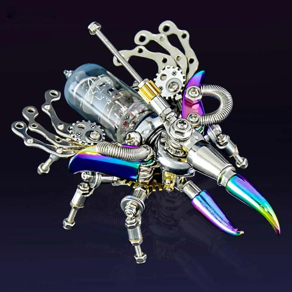 Mechanical Beetle 3D Metal DIY Insect Metal Assembly Model Colorful Parts Toy 200PCS