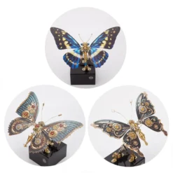 Mechanical 3D DIY Dynamic Butterfly Metal Model Building Kits with Music Box