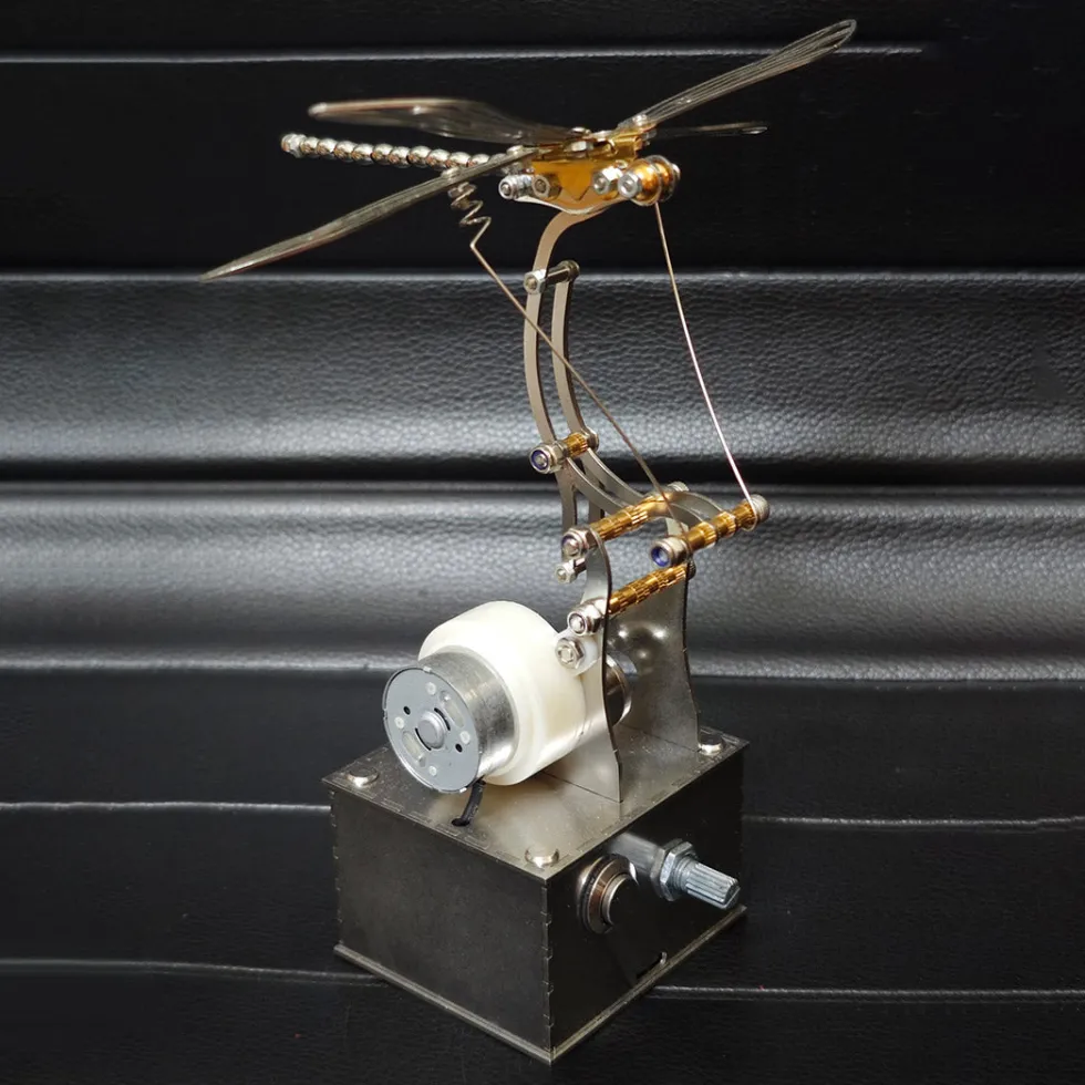 Mechanical 3D DIY Dynamic Dragonfly Metal Model Building Kit – Bionic Kinetic Art Sculpture(Finished Version)