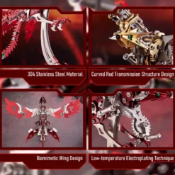 Mechanical Phoenix 3D Metal Puzzles Craft Flapping Wing Toys 358Pcs