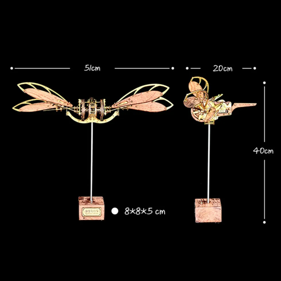 Metal Solid Wood 3D Dynamic Mechanical Crafts Mystery Aircraft DIY Assembly Model Kit for Kids, Teens and Adults