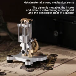 Mini Metal Mechanical 4-stroke Internal Combustion Engine Model Toy for Educational Experimental Science Demonstration