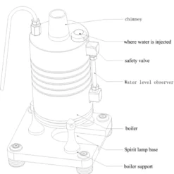 210ml Vertical Steam Boiler Model for Steam Engine, RC Cars & Ships