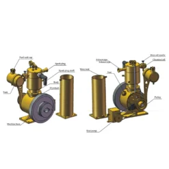 M18 Premium Stirling Engine Model – Water-Cooled Miniature Gasoline Motor with Gear Pump & Water Tank
