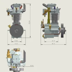 MUSA Engine FV1A KW-OHV 7cc Vertical Single Cylinder 4 Stroke Air Cooled Gasoline Engine IC Engine