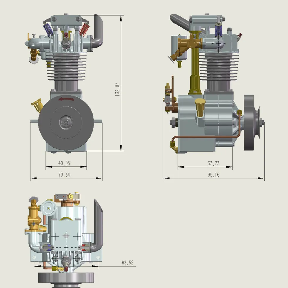 MUSA Engine FV1A KW-OHV 7cc Vertical Single Cylinder 4 Stroke Air Cooled Gasoline Engine IC Engine