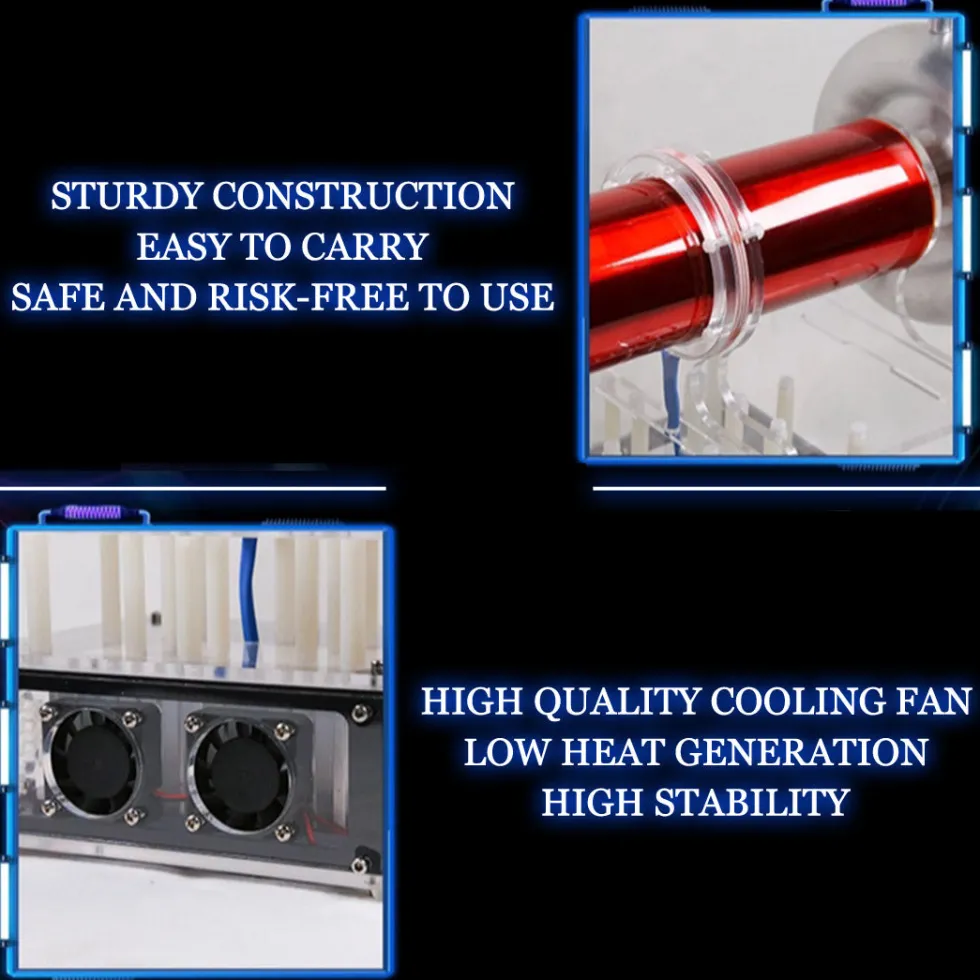 Music Tesla Coil Ambipolarity SSTC Singing Plasma Loudspeaker Artificial Lightning Magnetic Storm Coil Experiment Model