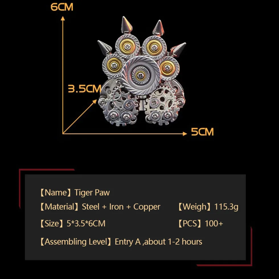100PCS+ 3D Metal Lovely Tiger Paw Kit Assembly DIY