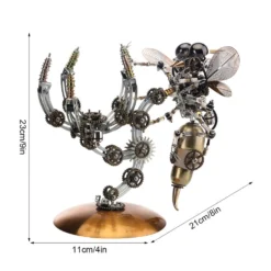 627PCS Metal Steampunk Kit Toy Mechanical Wasp