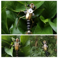 270Pcs Steampunk Insect Metal Model Kits Mechanical Crafts for Home Decor - Mosquito + Deck Insect + Bee Trinity