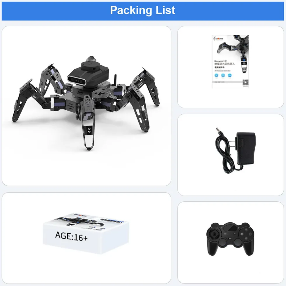 Phage Six-Legged Spider Bionic Metal Robot Programming DIY Intelligent Experiment Technology Toy