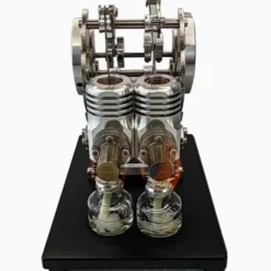 Pigeon-Style Dual-Cylinder Dual-Piston Hot Air Stirling Engine Model Educational Toy