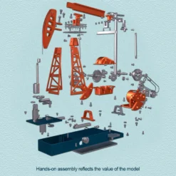 Pumping Unit that Works - Pumping Unit Model Kit - TECHING Pumping Unit DIY Assembly 3D Metal Mechanical Puzzle Educational Toys Collection 219Pcs