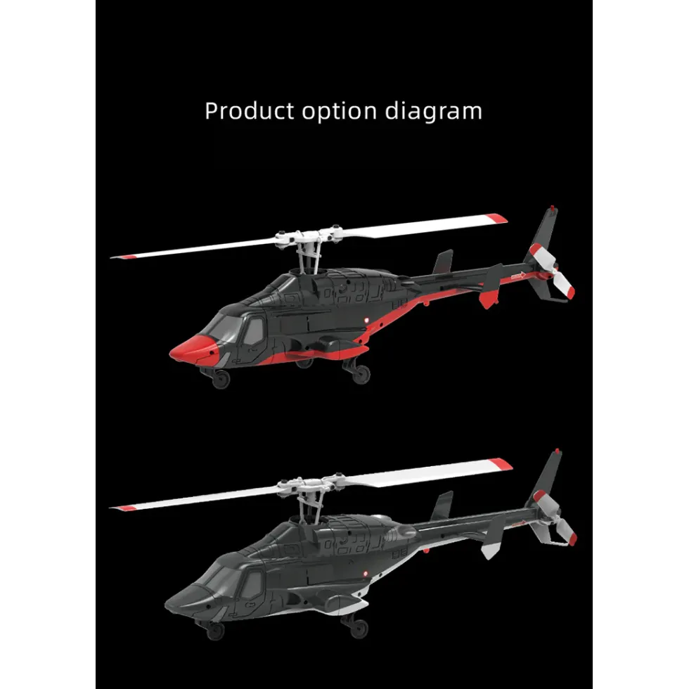 RC ERA A61 1/52 Scale Airwolf 2.4G 4CH Single Rotor Flybarless Mini RC Helicopter Model with Optical Flow Altitude Hold RTF