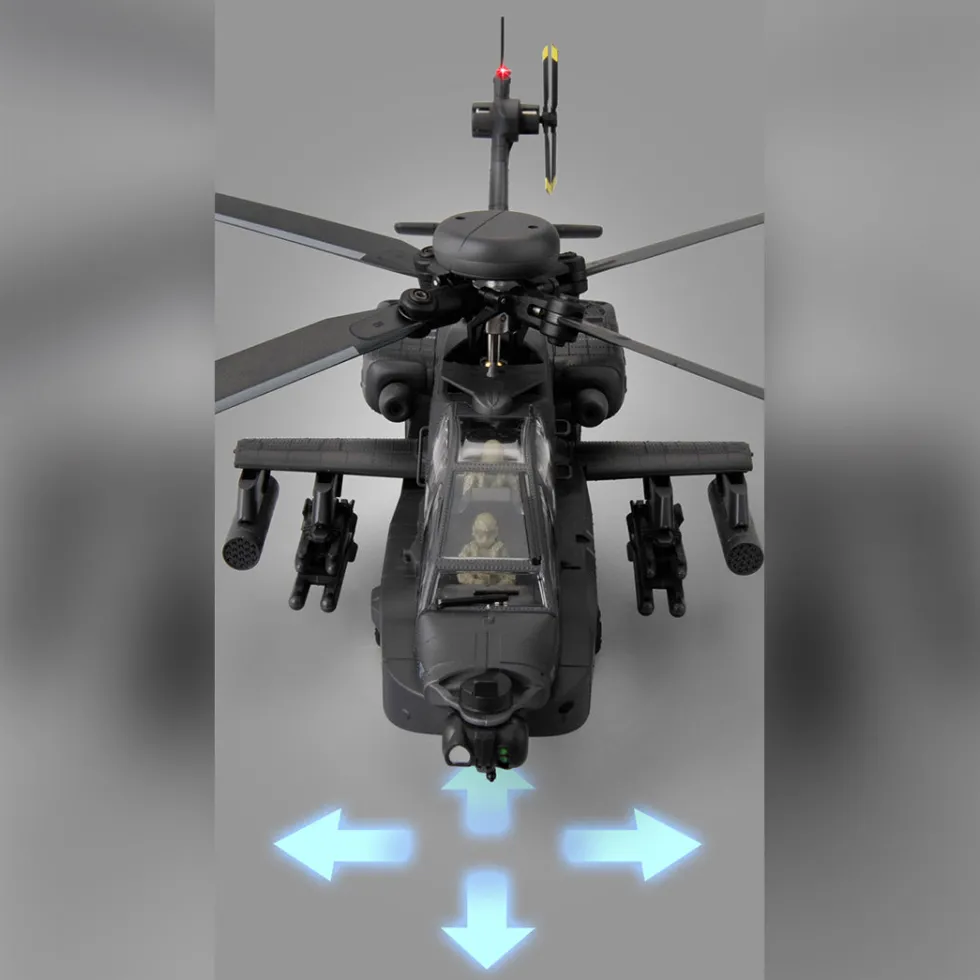 RC ERA C170 AH-64D 1/48 Scale 2.4G 6CH Flybarless Military RC Helicopter Model With Optical Flow Positioning, TOF Altitude Hold, One-Key Inverted Flight and Brushless Motor (RTF Version)