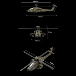 RC ERA C170 AH-64D 1/48 Scale 2.4G 6CH Flybarless Military RC Helicopter Model With Optical Flow Positioning, TOF Altitude Hold, One-Key Inverted Flight and Brushless Motor (RTF Version)