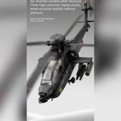 RC ERA C170 AH-64D 1/48 Scale 2.4G 6CH Flybarless Military RC Helicopter Model With Optical Flow Positioning, TOF Altitude Hold, One-Key Inverted Flight and Brushless Motor (RTF Version)