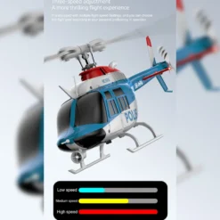 RC ERA C138PRO 1/33 Scale Bell 206 2.4G 6CH Flybarless Single-Rotor RC Helicopter Model with One-Touch Inverted Flight (RTF Version/Police Livery)