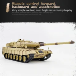1/16 RC Tank 2.4G German Leopard 2A7 Main Battle Tank Vehicle Model Toys with Lights&Sounds (Basic Version)