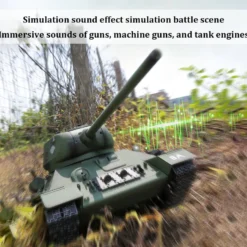 1/16 RC Tank Soviet T-34 Medium Tank 2.4G Remote Control Model Military Tank with Sound Smoke Shooting Effect - Upgraded Edition