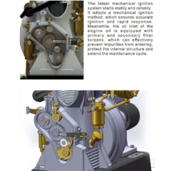 RETROL×OKMO 185 Micro Single-Cylinder 4-Stroke Gasoline Engine Model for Classic Vintage Tractor
