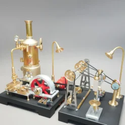 RETROL SE-03 Working Stationary Mill Steam Engine Model Kit with Boiler, Generator and Lamp Stand