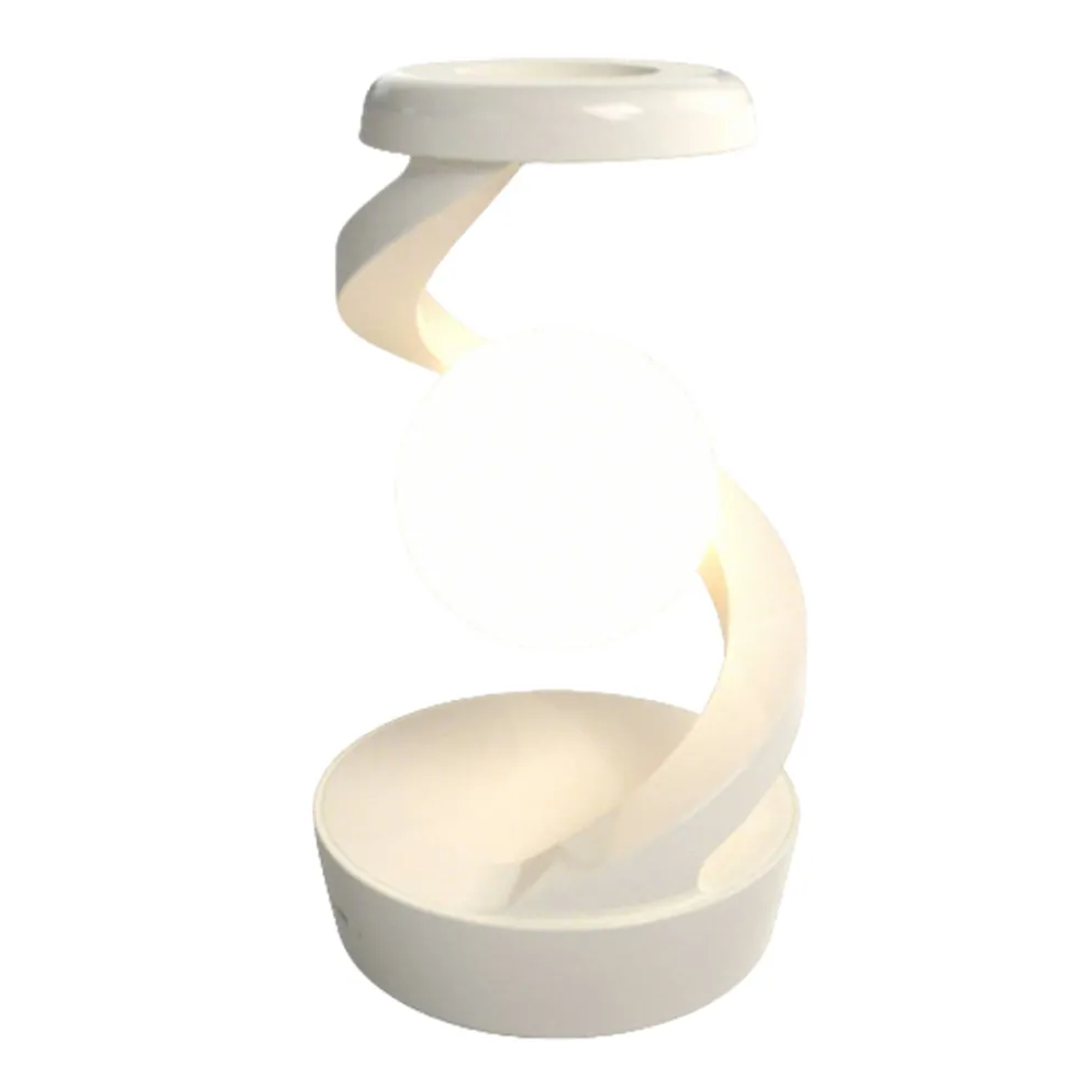 Rotating Levitating Night Light – Wireless Charging Bedside Ambient Lamp, Desktop Decor