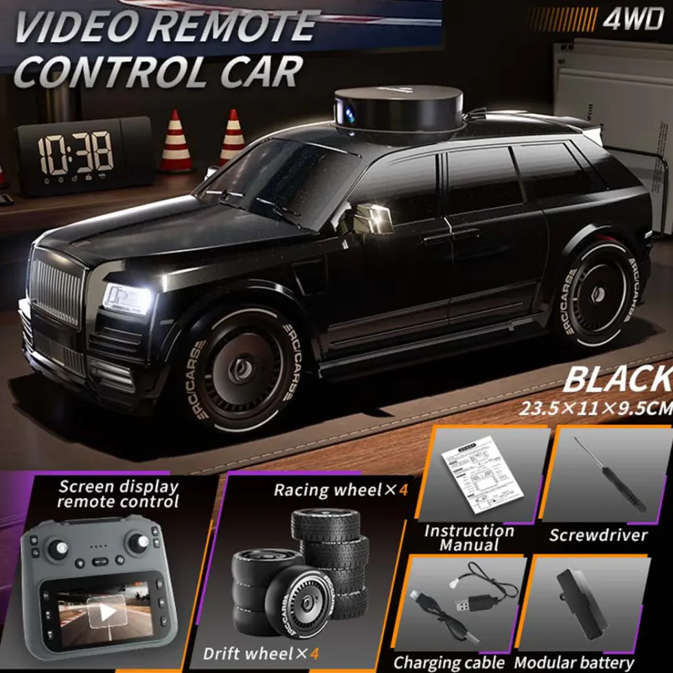 1/20 Scale FPV RC Car with Screen Controller, 720P HD Camera, 270° Rotating Camera, One-Key Drift-RTR Version