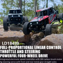 1/18 Scale 2.4G 3CH 4WD Tube Chassis Off-Road RC Car Model with Flip-up Headlights