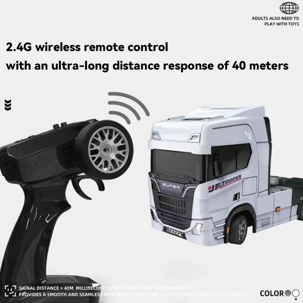 1/43 Scale 2.4G Full Proportional RC Semi-Truck with Opening Doors
