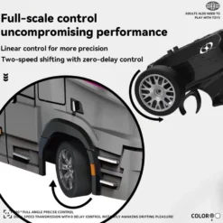 1/43 Scale 2.4G Full Proportional RC Semi-Truck with Opening Doors