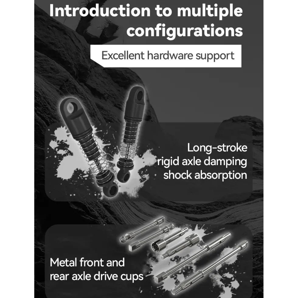 1/24 Scale 2.4G Full-Time 4WD Full-Proportional RC Off-Road Car Miniature Model Gifts