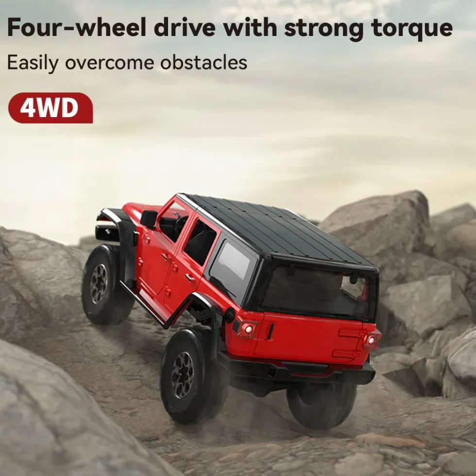 1/24 Scale 2.4G Full-Time 4WD Full-Proportional RC Off-Road Car Miniature Model Gifts