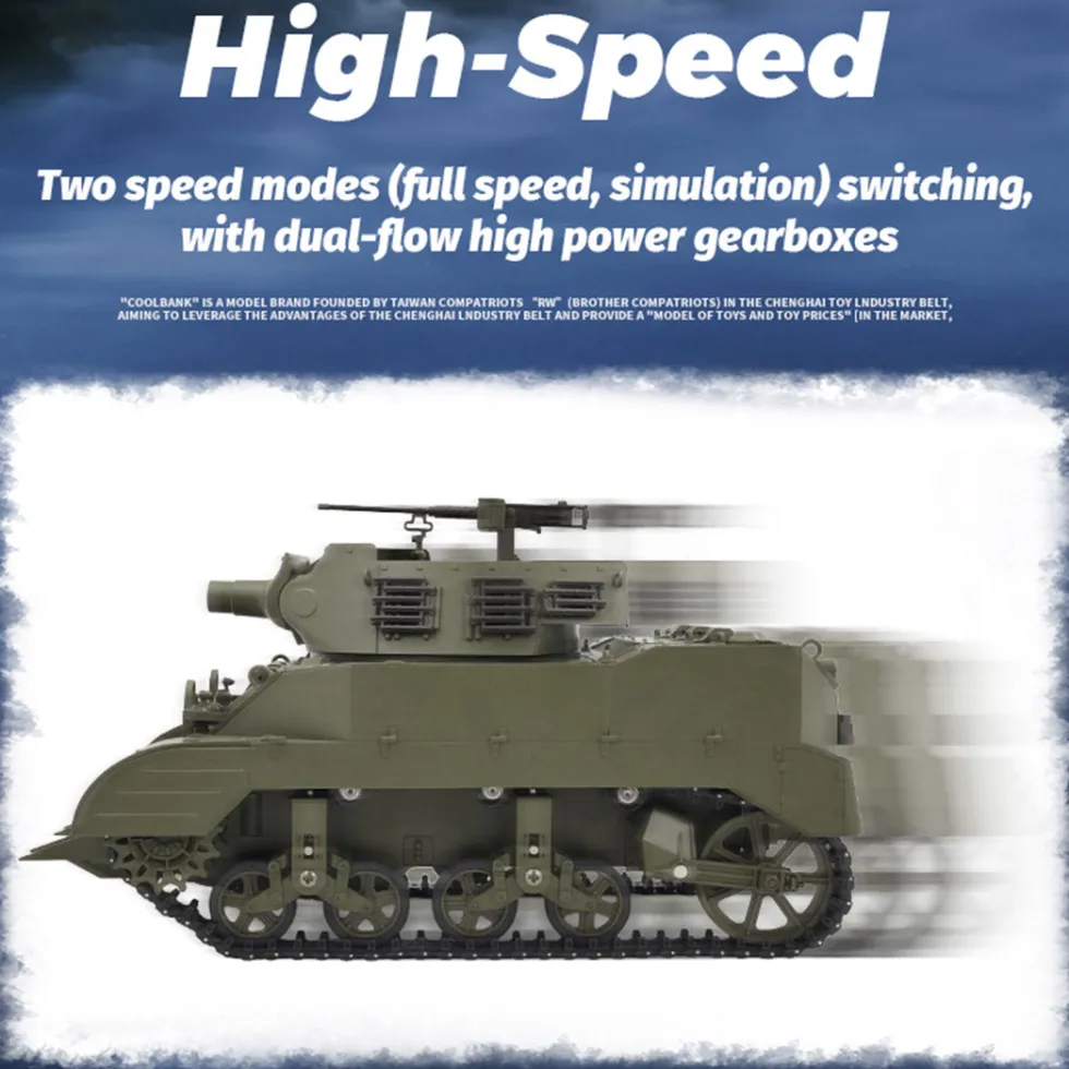 1/16 Scale 2.4G U.S. M8 Self-Propelled Howitzer RC Simulation Tank Model with Sound and Lights, Telescoping Smoke, Dual-Speed Modes