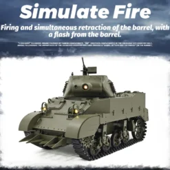 1/16 Scale 2.4G U.S. M8 Self-Propelled Howitzer RC Simulation Tank Model with Sound and Lights, Telescoping Smoke, Dual-Speed Modes