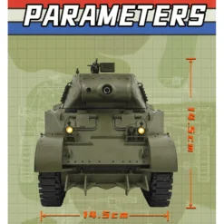1/16 Scale 2.4G U.S. M8 Self-Propelled Howitzer RC Tank Model with Sound and Lights, Telescoping Smoke, Dual-Speed Modes