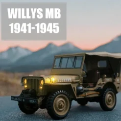 1/14 Scale 2.4G U.S. Willys RC Simulation Off-Road Car Model with Dual-Speed Switching