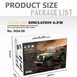 1/14 Scale 2.4G U.S. Willys RC Simulation Off-Road Car Model with Dual-Speed Switching
