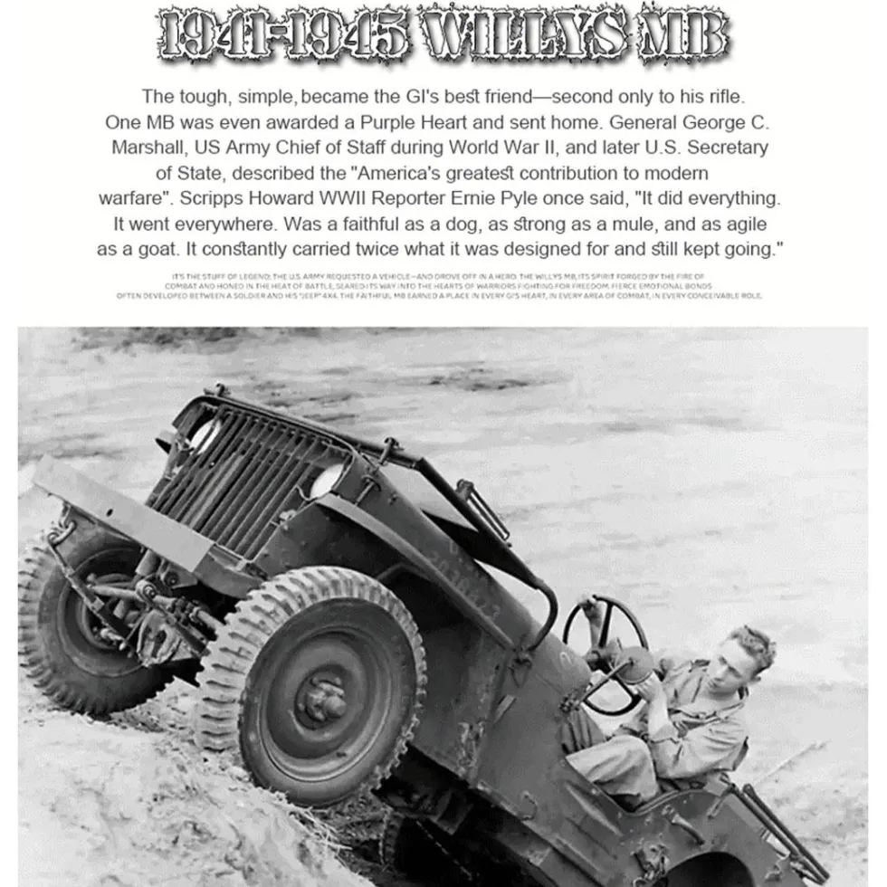 1/14 Scale 2.4G U.S. Willys RC Simulation Off-Road Car Model with Dual-Speed Switching