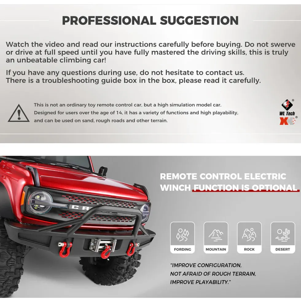 1/10 Scale 2.4G 4WD RC Off-Road Car RTR Version