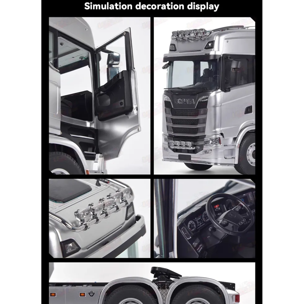 1/14 Scale 2.4G 6x6 All Wheel Drive Full-proportional RC Tractor Truck with 2-Speed and Realistic Sound and lights Gift for Boys