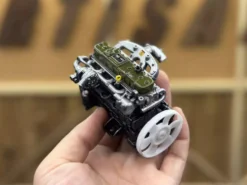 1/10 Scale Resin Inline Four-Cylinder Functional Vintage Diesel Engine Model for RC Crawlers