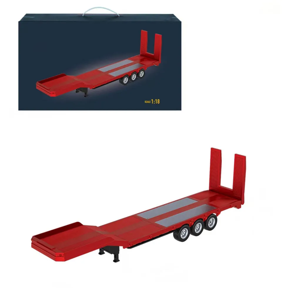 1/18 Scale Semi-trailer Flatbed for 770S Heavy Duty Tractor Truck, Adult Collectible Model Accessories