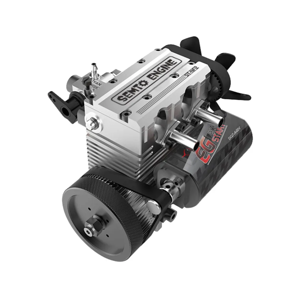 SEMTO ENGINE ST-NF2 7cc SOHC Inline 2 Cylinders 4 Stroke Air Cooled Nitro Engine Model Kit - FS-L200AC