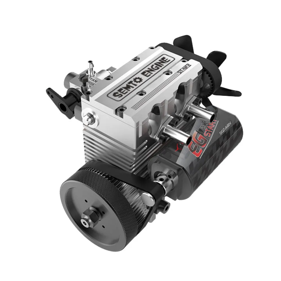 SEMTO ST-NF2 Engine 7cc SOHC Inline 2 Cylinders 4 Stroke Air Cooled Nitro Engine Model Kit - Build Your Own Engine that Works
