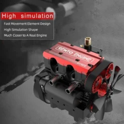 SEMTO ST-NF2 Engine 7cc SOHC Inline 2 Cylinders 4 Stroke Air Cooled Nitro Engine Model Kit - Build Your Own Engine that Works