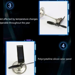 Stark 2 Blades Vehicle-mounted Solar Windmill Motor Solar Toy Scientific Physics Toy